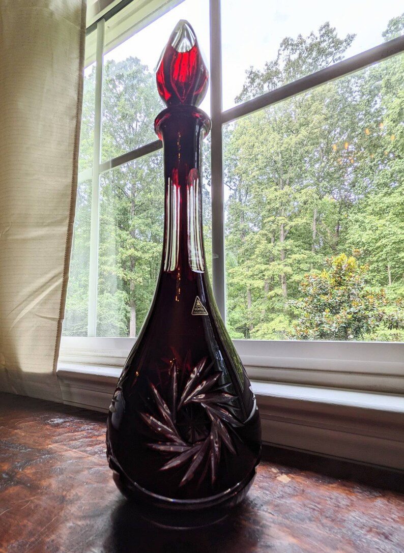 Oertel Lead Crystal orders Ruby Cut to Clear Decanter