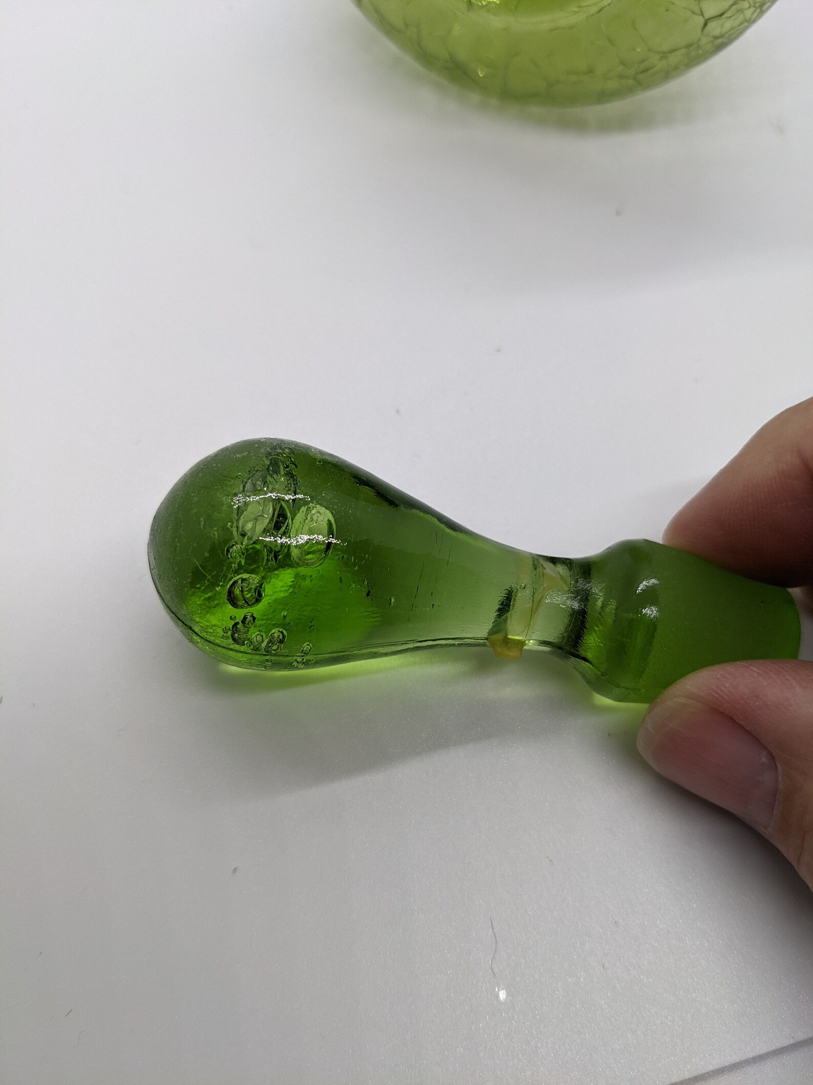 Crackled Glass Cruet with Stopper Etsy