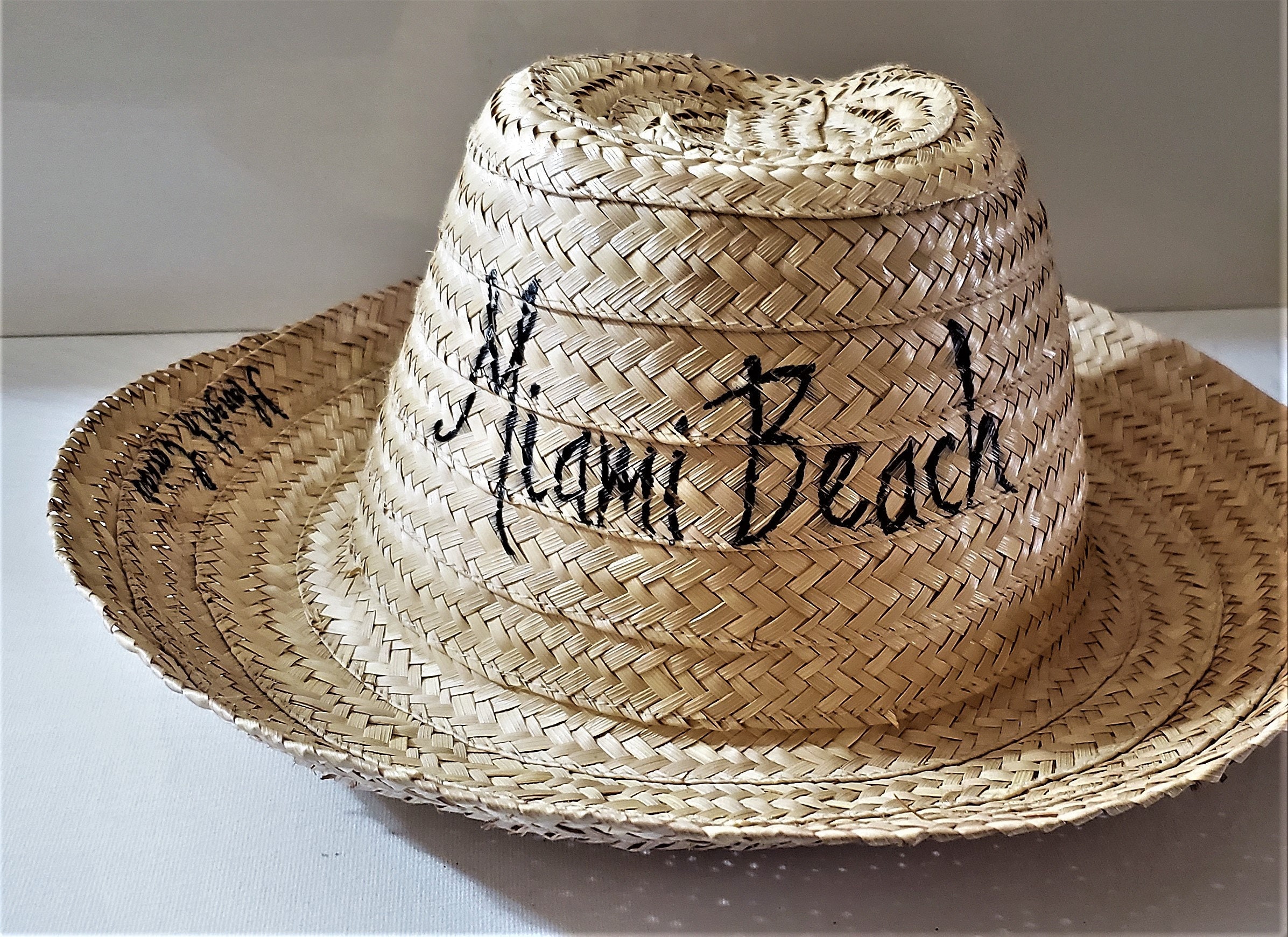 Beach Hat.sun Hat.woven With Palm Leaf.handpainted.artisan.unique Piece.exclusive.gift.fashion ...