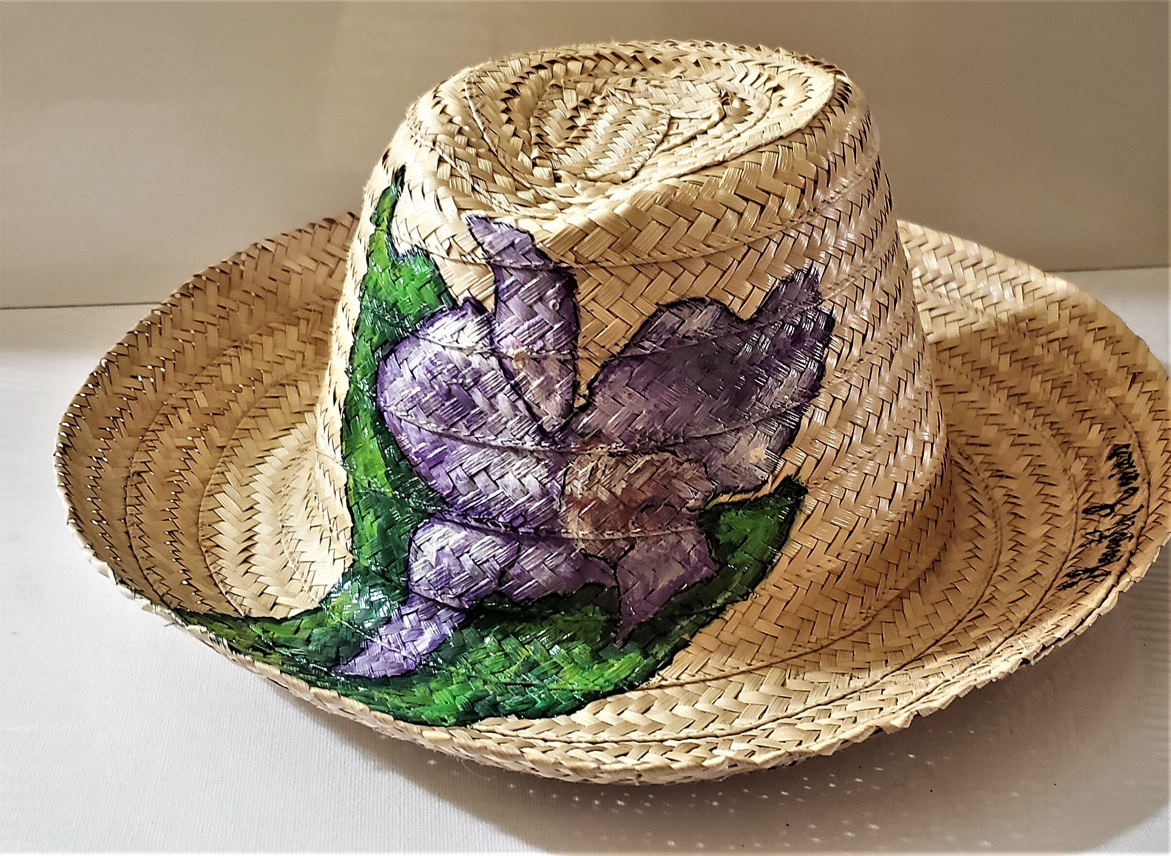Beach Hat.sun Hat.woven With Palm Leaf.handpainted.artisan.unique Piece.exclusive.gift.fashion ...