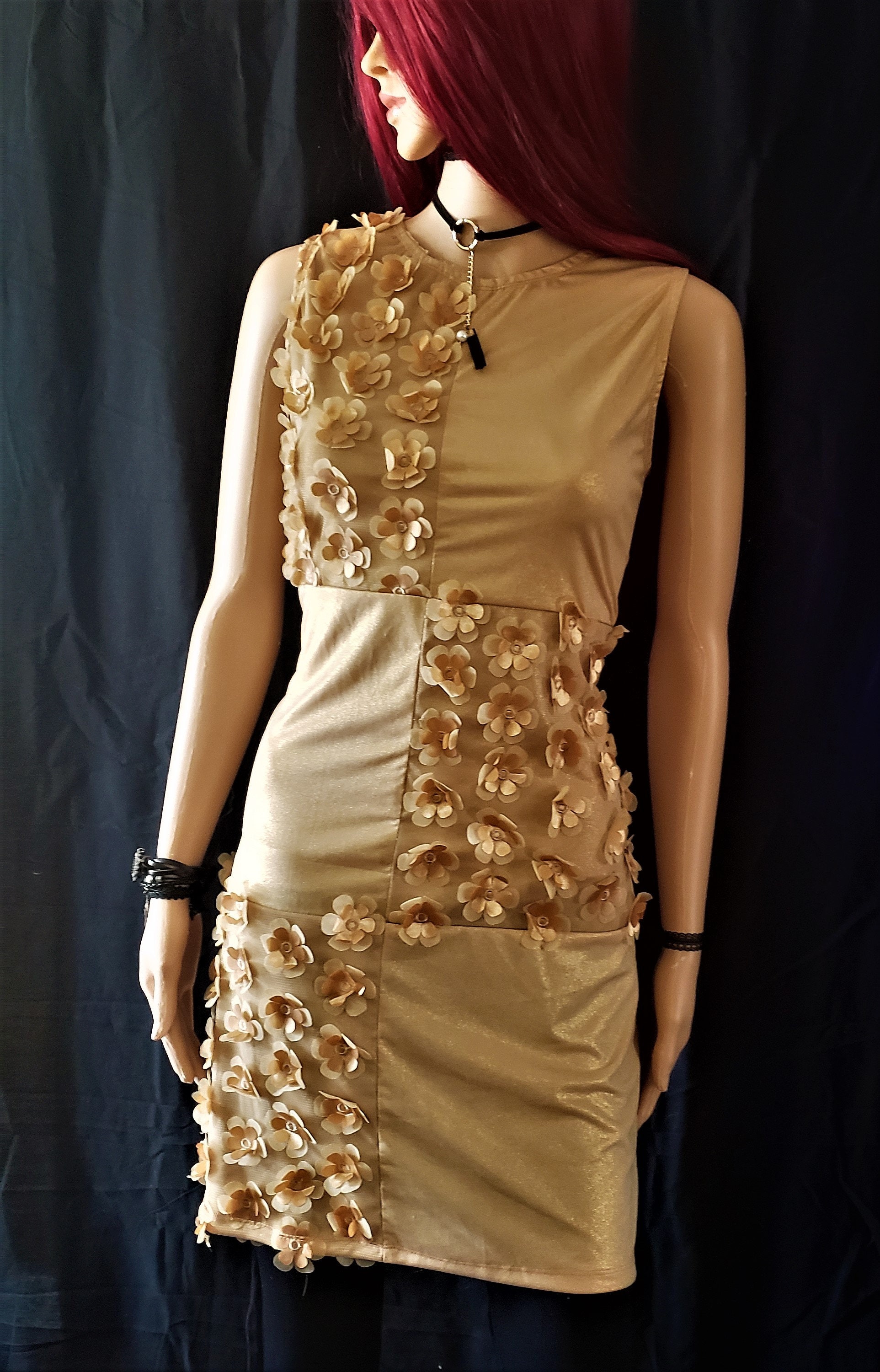 Gold Dress.60's Inspired.retro.vintage Style.unique Piece.exclusive ...