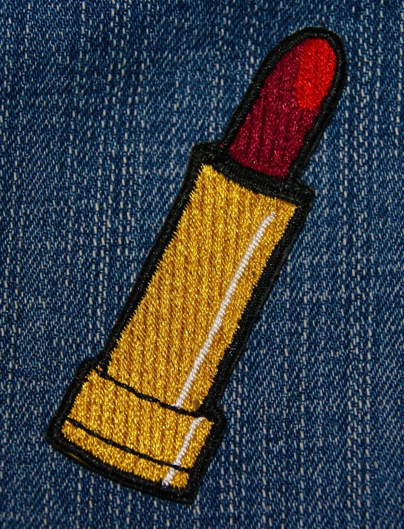 Patch.lipstick.fully Embroidered.great Quality.for Denim.jean.jacket
