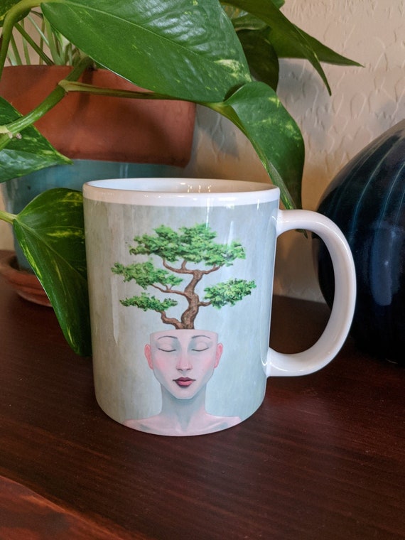Bonsai Tree Woman Coffee Mug 11 Ounce Etsy