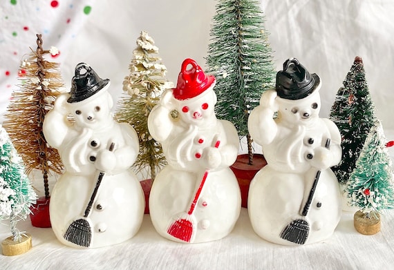 Hard Plastic Snowman Ornaments by Bradford Novelty – Each One Sold