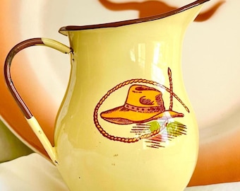 Enamelware Cowboy Creamer From Monterrey Western Ware