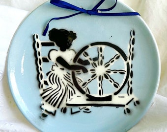 Hand Airbrushed Silhouette Plate by The California Cleminsons