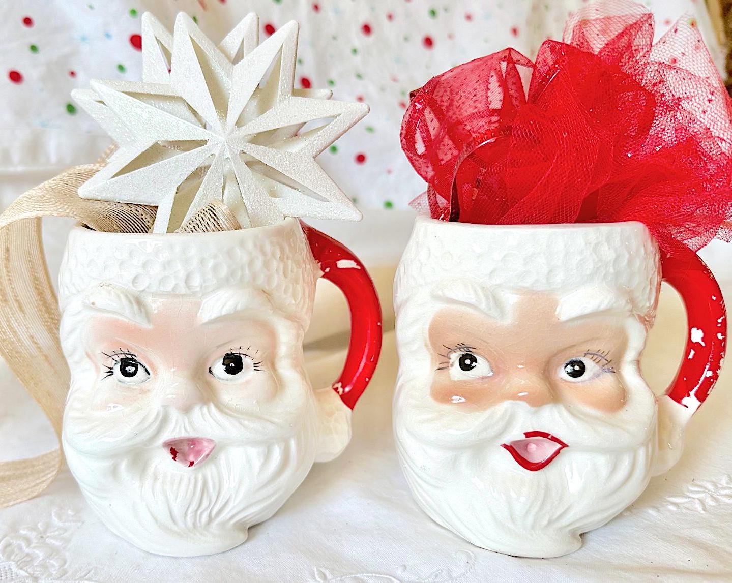 Hand-Painted Super Cute Santa Mugs Made In Japan – Each One Sold Individually