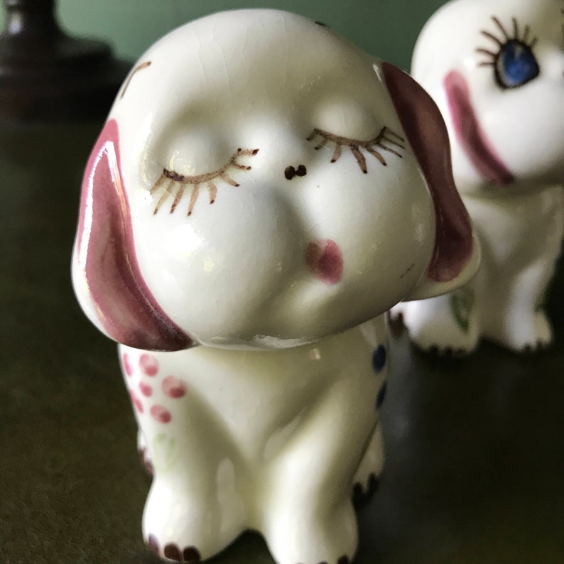 Adorable Ceramic Puppy Planters by Block Pottery California