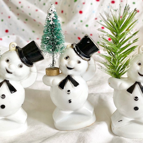 Hard Plastic Snowmen Ornament/Treat Holder From Rosbro – Each One Sold Individually