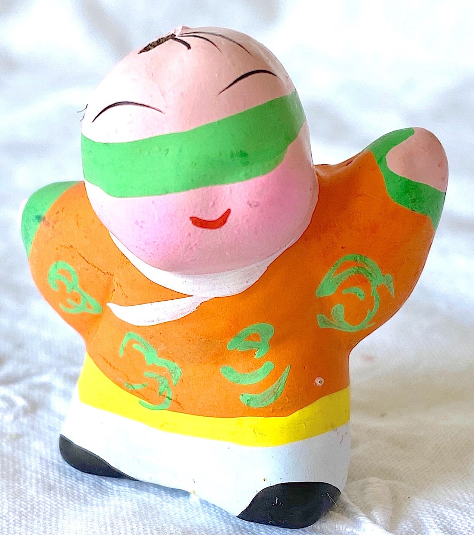 Six Hand Painted Wuxi Clay Figurines Etsy