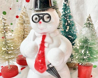 Vintage 1950's Royal Electric Christmas SNOWMAN Holding C-7 Noma