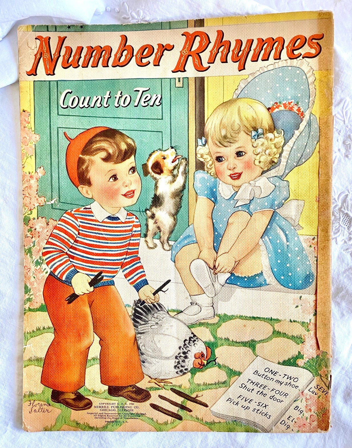 Children's number Rhymes Linen Paper Book - Etsy Finland