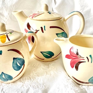 Hand-Painted Slipware Tea Set From Purinton Pottery