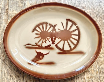 Bandeja de vajilla con temática del Oeste "Rueda de carreta rota" de Tepco