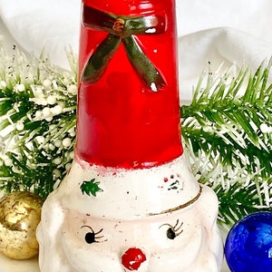 Niedlicher handgemalter Weihnachtskerzenhalter aus Commodore Japan