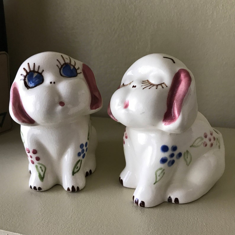 Adorable Ceramic Puppy Planters by Block Pottery California