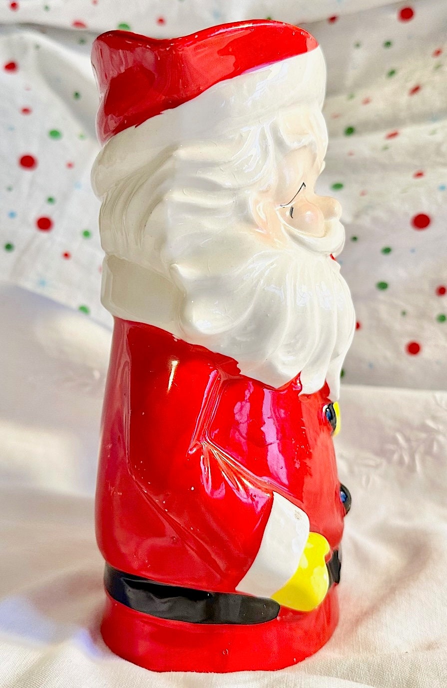 Hand-painted Santa Pitcher From Wales Japan - Etsy