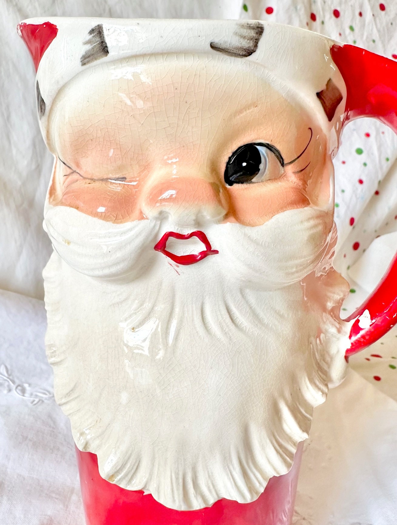 Hard-to-find Winking Santa Pitcher Made in Japan - Etsy