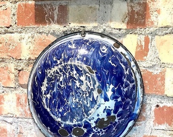 Blue & White Antique Graniteware Bowl