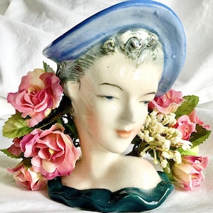 H*e様 Linnea 陶器のヴィンテージ置物 Japan Vintage Lady Head Vase - Etsy
