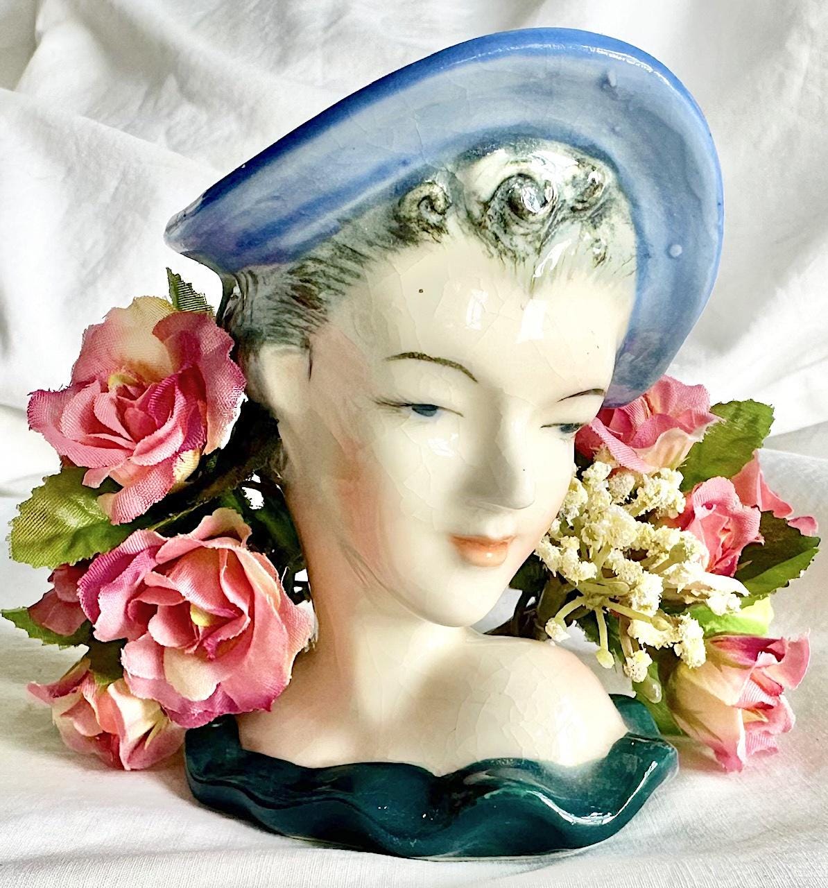 Rare Lady Head Vase - Etsy