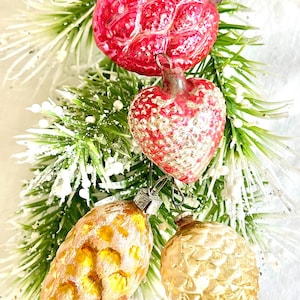Set Of Four Antique & Vintage Glass Ornaments Made In Germany