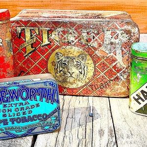 Colorful Old Tobacco Tins – Each One Sold Individually