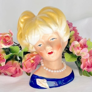 Pretty Hand-Painted Lady Head Vase