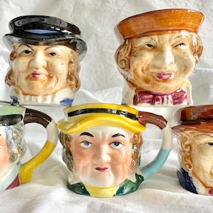 Hand Painted Miniature Toby Character Mugs – Each One Sold Individually