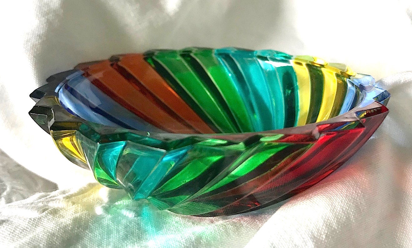effetre international murano 3点セット Beautiful Multi Color CC Zecchin Style Murano Trinket Dish - Etsy