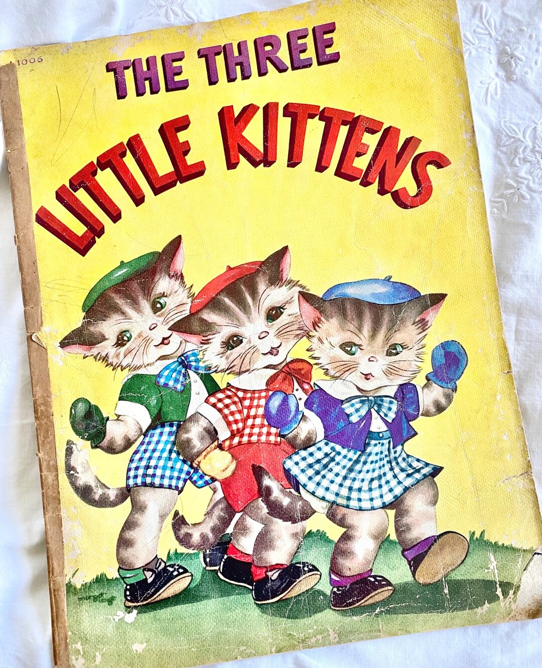 Large Linen Children's Book the Three Little Etsy