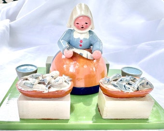 Miniature Erzgebirge Woman Fish Monger From Wendt & Kühn