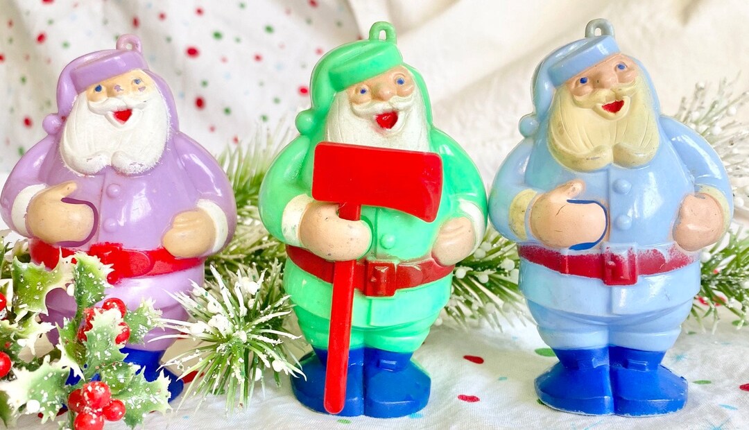 Unique Santa Colorful & Unique Hard Plastic Santa Ornaments Toys From Rosbro – Each ...