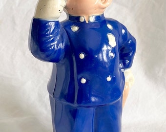 Hard Plastic Wind Up Policeman Toy From Irwin Made In USA