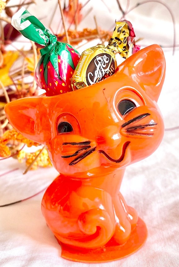 Hard Plastic Halloween Cat Treat Holder From Rosbro/tico Toys - Etsy