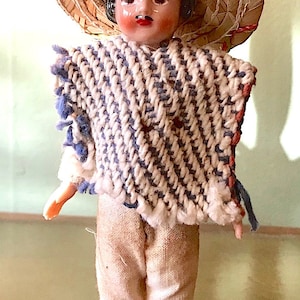Small Hard Plastic Souvenir Doll Made In Mexico