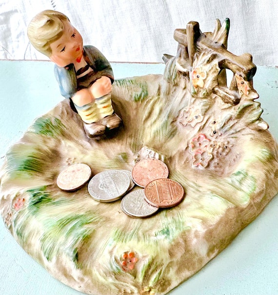 Hand-painted Ashtray/trinket Dish From C G Japan Fine Ceramic AKA