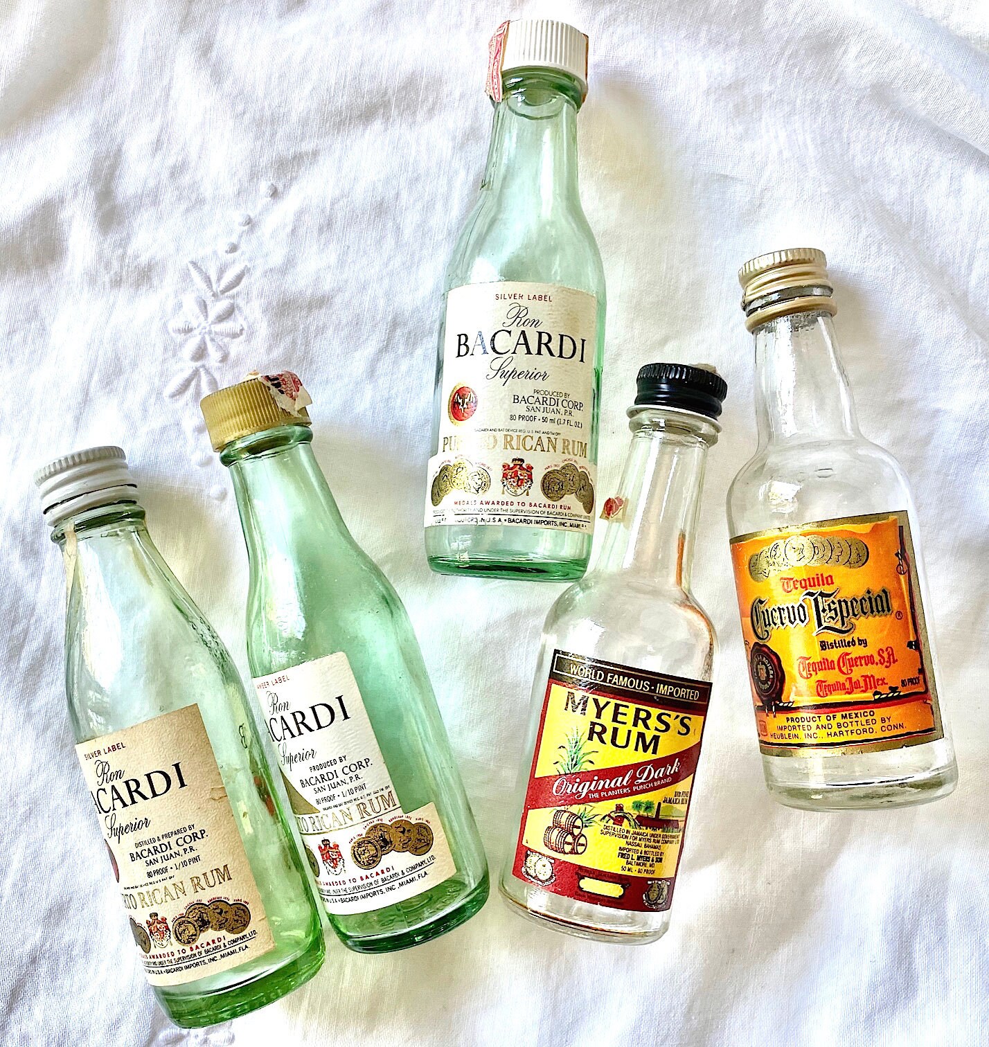 Six Miniature Rum Bottles Etsy