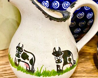 Hand-Painted Farmhouse Pitcher/Creamer Made In The USA