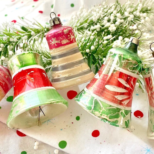 JUST ONE LEFT! Antique Mercury Glass Bell-Shaped Ornament – Each One Sold Individually