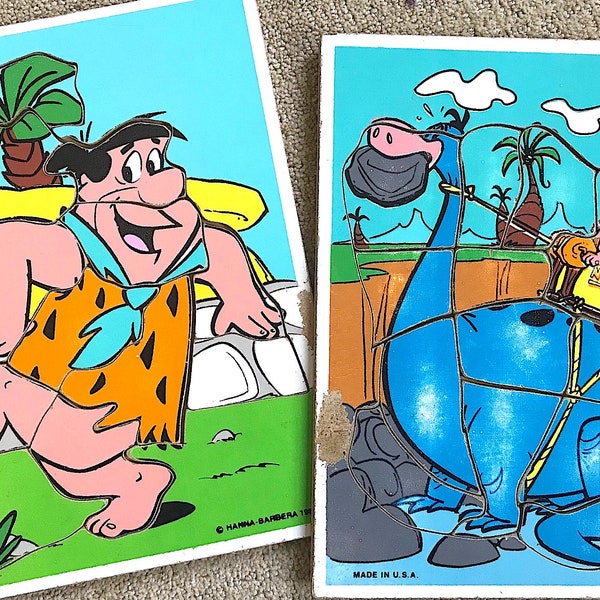 Fred Flintstone & Friends houten puzzels van PLAYSKOOL – elk afzonderlijk verkocht