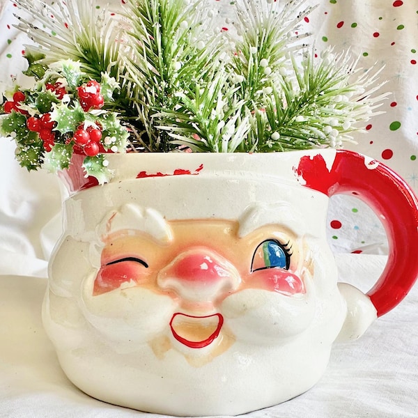 Hand-Painted Winking Santa Pitcher From Holt~Howard Japan