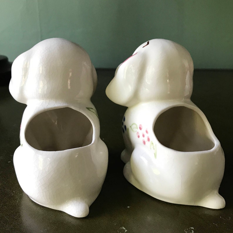 Adorable Ceramic Puppy Planters by Block Pottery California