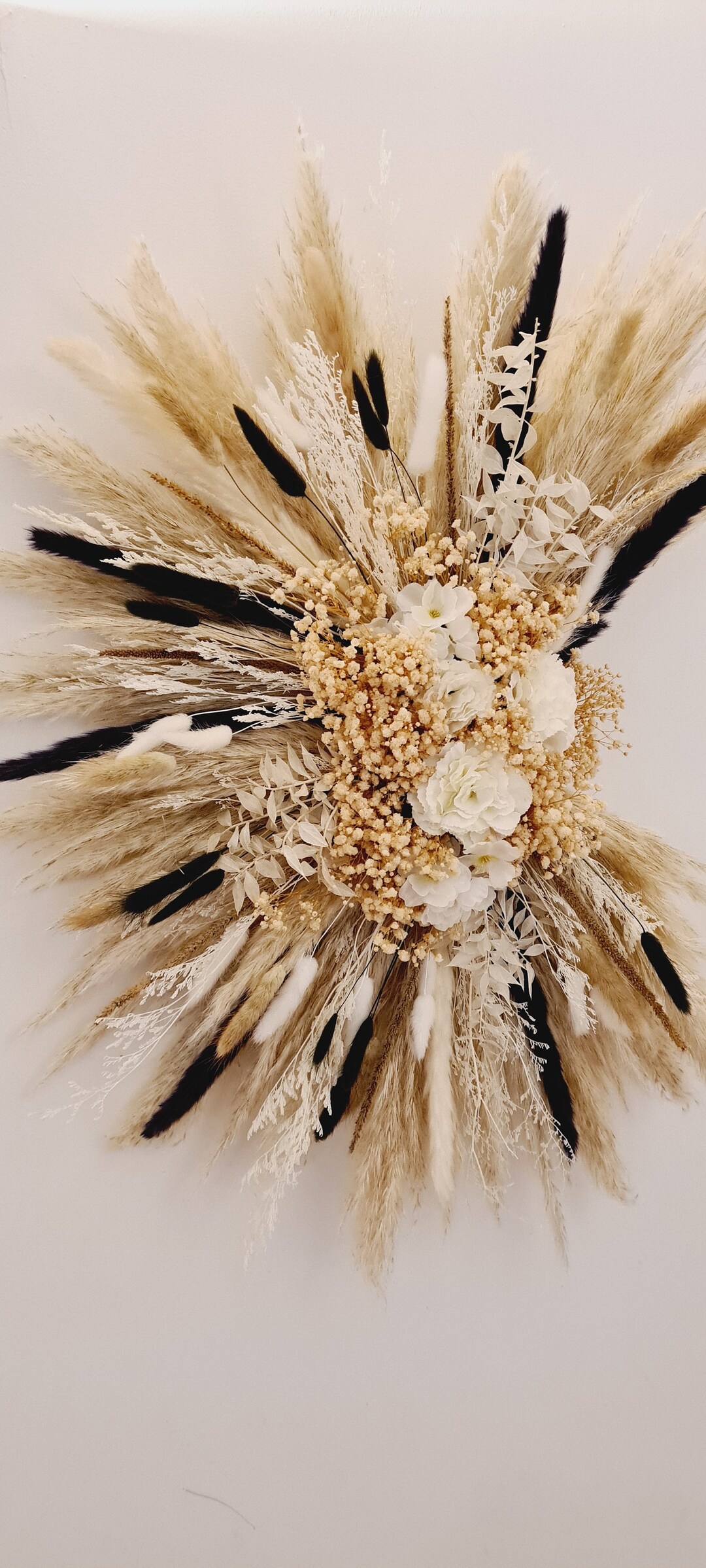 65cm Black Pampas Wall Decoration Pampas Grass Mirror Etsy