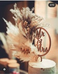 Cream & Gold 5.5 inch Pampas grass cake topper wreath hoop | Pampas Grass | UK | Wedding | Baking