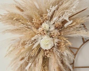 65cm Pampas-wanddecoratie | Pampasgras spiegel | Salonbord Decor | Bruiloftsdecoratie | Pampas Salonwinkel Arrangement |