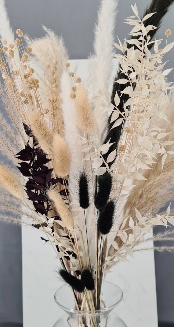 Pampas Monochrome Large Bouquet Black and White Black Dried Flowers  Housewarming Gift Pampas Grass Arrangement -  Israel