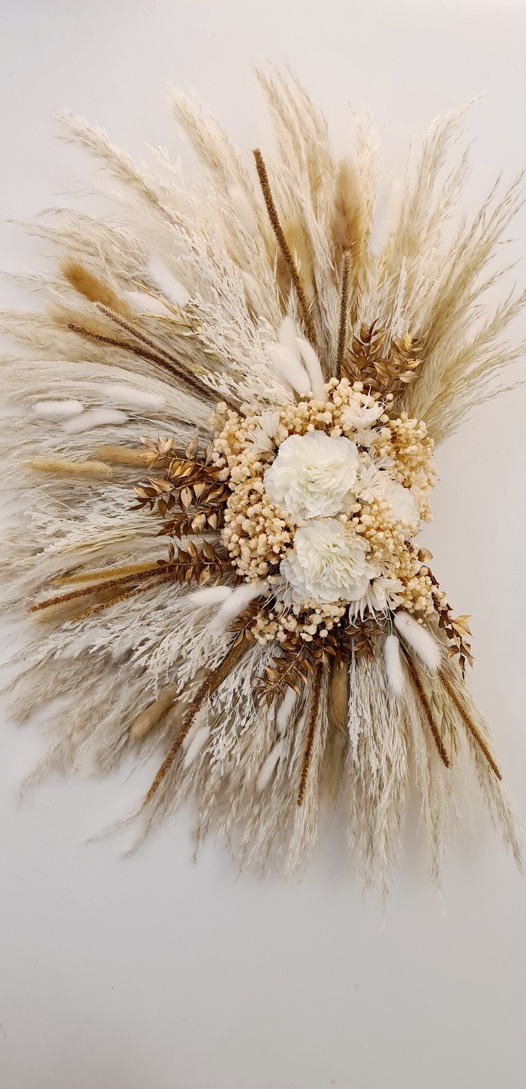 65cm Gold Pampas Wall Decoration Pampas Grass Mirror Pampas Mirror