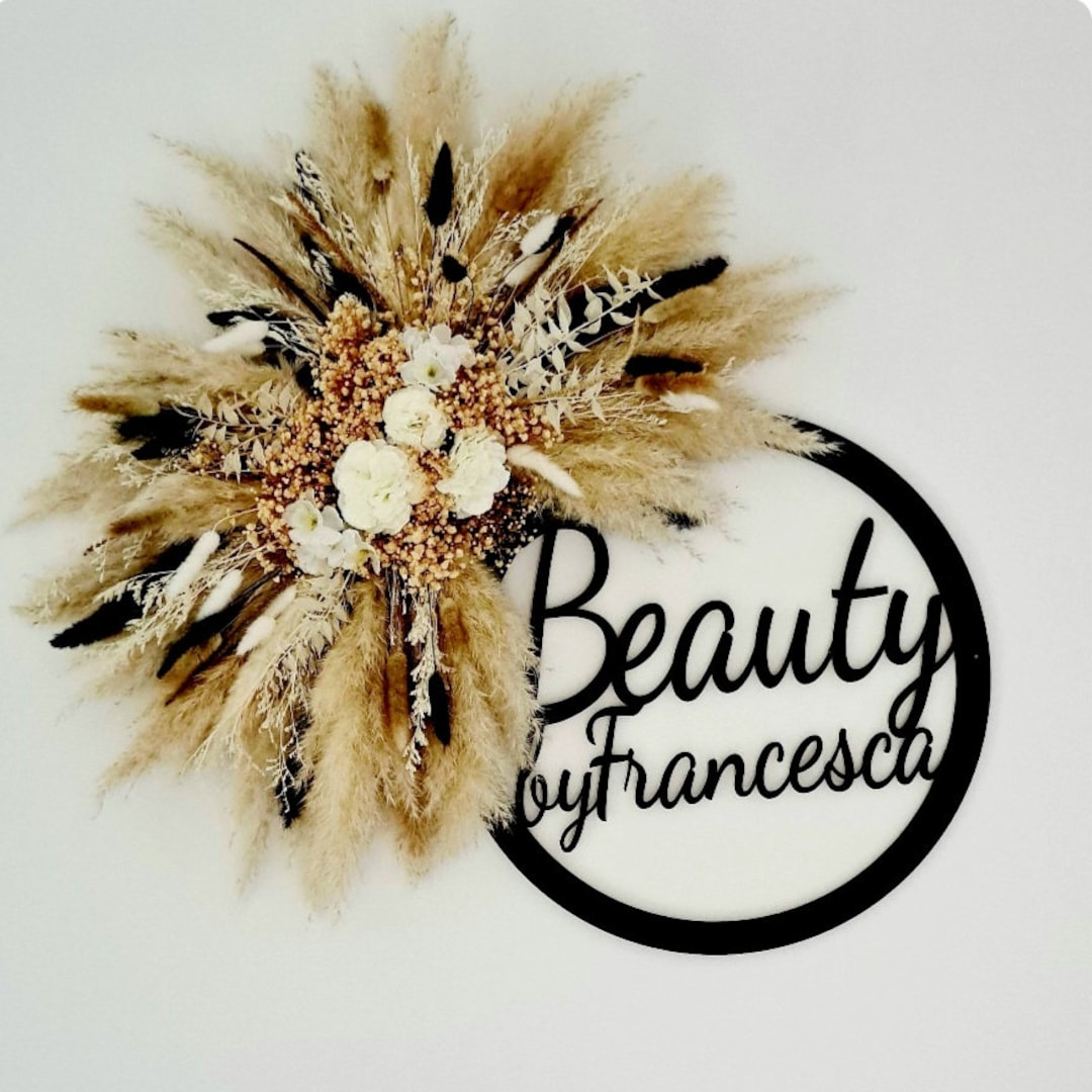 65cm Black Pampas Wall Decoration Pampas Grass Mirror Pampas Mirror