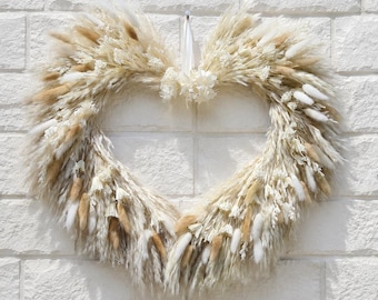 Heart Pampas Wreath & Dried flowers
